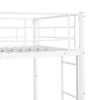 Over Twin Bunk Bed Frame with Trundle,Metal Bunkbed with Sturdy Guard Rail and 2 sideLadders for Kids/Adults,Can be Divided Into Two Beds