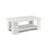 Large 41 Inch 2-tier Wooden Modern Coffee Table with Storage Shelf living room table