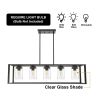 Lighting 5-Light Dining Room Light Modern Pendant Lighting for Kitchen Island with Clear Glass Shade Linear Cage Chandelier Hanging Ceiling Light in M