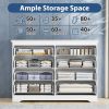 8 Drawer Dresser For Bedroom, Wood Storage Cabinet With Golden Metal Handles, Modern Closet Of Drawers for Living Room