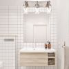 Vanity Light Fixtures 3 Light Modern Wall Sconces Lighting Black Bathroom Lights Wall Mounted with Hammered Glass Shade