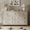 7 Drawer Dresser for Bedroom, Storage Cabinet With Metal Handles, Modern Closet Of Drawers for Living Room