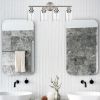 5-Light Bathroom Light Fixtures, Brushed Nickel Modern Vanity Lights Over Mirror with Clear Glass Shade