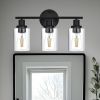 5-Light Bathroom Light Fixtures, Brushed Nickel Modern Vanity Lights Over Mirror with Clear Glass Shade