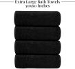 Pack of 4 Extra Large Bath Towels 30 x 60 Inches, 100% Cotton, Larger & Lighter Weight, Quicker to Dry, Super Soft and Absorbent, Perfect for Bathroom