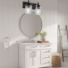 4-Light Wall Sconce Lighting with Hammered Glass Shade, Industrial Black Bathroom Lights Over Mirror