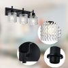 4-Light Wall Sconce Lighting with Hammered Glass Shade, Industrial Black Bathroom Lights Over Mirror