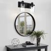 Rustic Wall Light Fixture in Matte Black Finish, 6 Light Bathroom Vanity Lighting with Clear Glass Shade