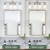 5-Light Bathroom Light Fixtures, Brushed Nickel Modern Vanity Lights Over Mirror with Clear Glass Shade