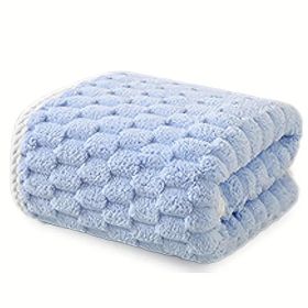Waffle Ultra-soft Bath Towel 4/1pc, Super Absorbent And Quick-drying Adult Ultra-fine Fiber Towel, Quick-drying Textured Towel, Soft Spa And Fitness T (Option: 1pieceblue)