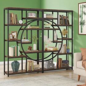 Bookshelf,Storage Rack,Multifunctional Rack (Option: Rustic Brown and Black)