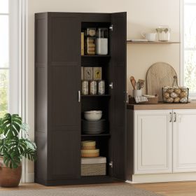Farmhouse Pantry Cabinet (Option: Dark Brown)