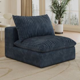 Cloud Sofa,Corduroy Fabric,Deep Seat Couches,Double-layer Design,Removable  Cushion,No Assembly, DIY Combination For Living Room, Bedroom,Conference R (Option: Blue)