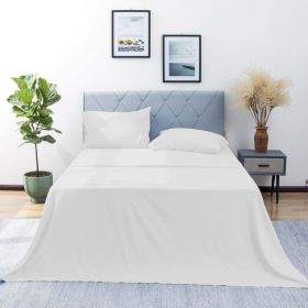 California King Sheet Set 4 Pieces Soft California King Size Sheets Cooling & Breathable Hotel-Quality Easy Care Polyester Microfiber Bedding For Wome (Option: White-Q)