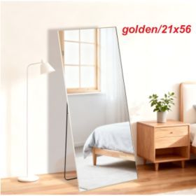Rectangle Full Length Mirror, Full Body Standing Mirror Floor Mirrors (Option: Golden21x56)