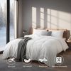 White & Pink Extra Large Duvet Cover Set Crafted From Premium Breathable Microfiber In Bohemian Style. Hotel-grade Minimalist Design Suitable For Bedr