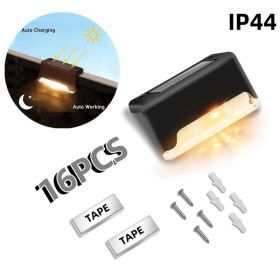 16/32PCS Solar Outdoor Light, Spring Camping Outdoor Light, Outdoor LED Step Light, Solar Charging, Suitable For Balconies, Terraces, Stairs, Fences, (Option: Warmcolour)