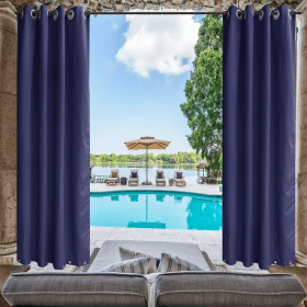 Indoor Outdoor Curtains Grommet Curtain On Top And Bottom 1 Panel (Option: 50 in x 84 in)