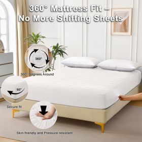 Diamond Grid Ultrasonic Waterproof Mattress Protector (Option: White-F)