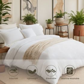 Three-piece Bedding Set With Solid Color Quilt Cover And Pillowcase, Three-piece Bedding Set - Super Soft Microfiber Hotel Series - Brushed Super (Option: 229cmX229cm 4pcs)