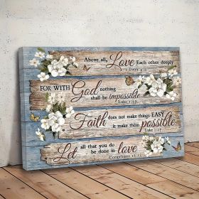 1 Piece Wood Frame Canvas Painting, Christian Bible Verses Country Inspirational Bible Verses Flower Picture Wall Art Print For Home Decor, Livin (Option: 16X12inch)