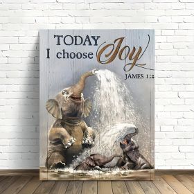 1pcs Canvas Painting With Wood Frame, Ready To Hang, Funny Elephant Bathroom Cute Elephant Wild Animal Wall Art Print For Home Decoration, Living Room (Option: 24X16inch)