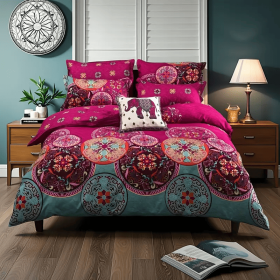 3pcs duvet cover set king (duvet cover*1+Pillowcase*2) Extremely diverse styles (Style: Boho)