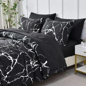 3pcs duvet cover set king (duvet cover*1+Pillowcase*2) Extremely diverse styles (Style: Marble Black)