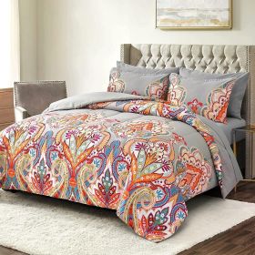 3pcs duvet cover set king (duvet cover*1+Pillowcase*2) Extremely diverse styles (Style: Rainbow Flower)
