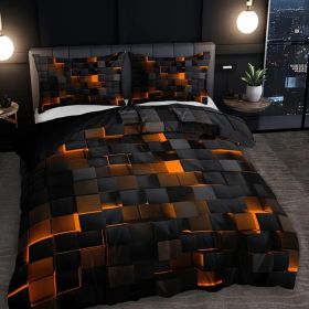 Abstract Grid Series Quilt Cover Digital Printing Bedding (Option: 4 Style-200X225CM threepiece set)