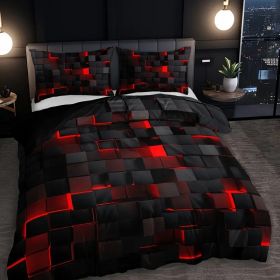 Abstract Grid Series Quilt Cover Digital Printing Bedding (Option: 1 Style-260 X240 Three Pieces)