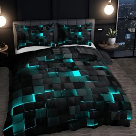 Abstract Grid Series Quilt Cover Digital Printing Bedding (Option: 3 Style-200 X230 Three Pieces)