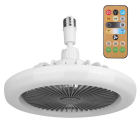 White-Grey Options -- 1Pc Ceiling Fan With Lights Remote Control 9.44in E27 Socket Fanlight With Dimmable Dimming Light Color Brightness 3 Fan Speed T (Color: grey)