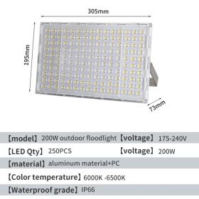 LED Floodlights, Outdoor Waterproof Industrial Workshops, Factory Buildings, Outdoor Lighting, Courtyards, Exploratory Streetlights, Ultra Bright And (Option: 200W)